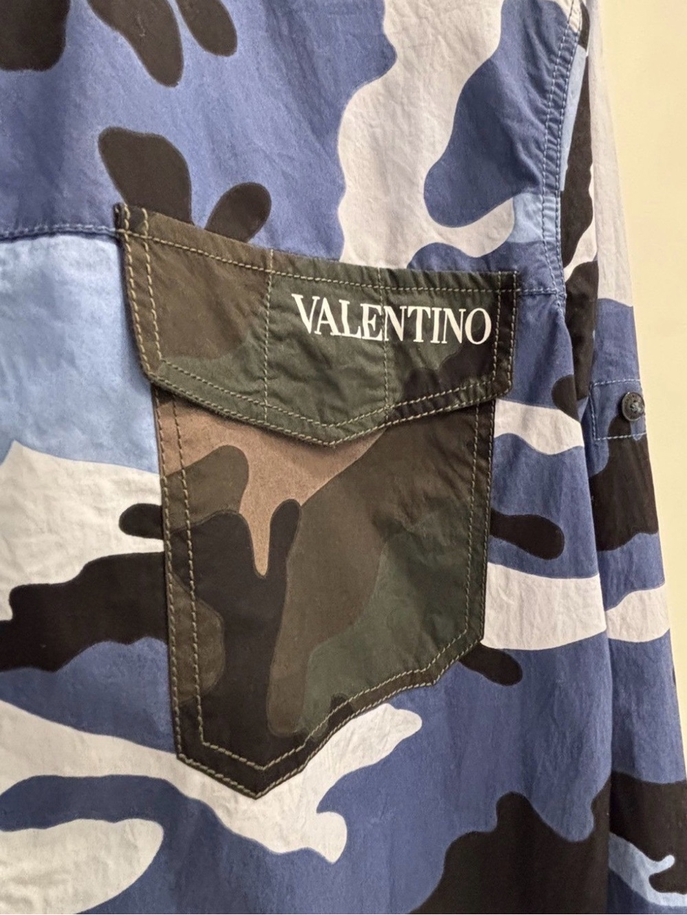 VALENTINO Blue Camouflage Shirt